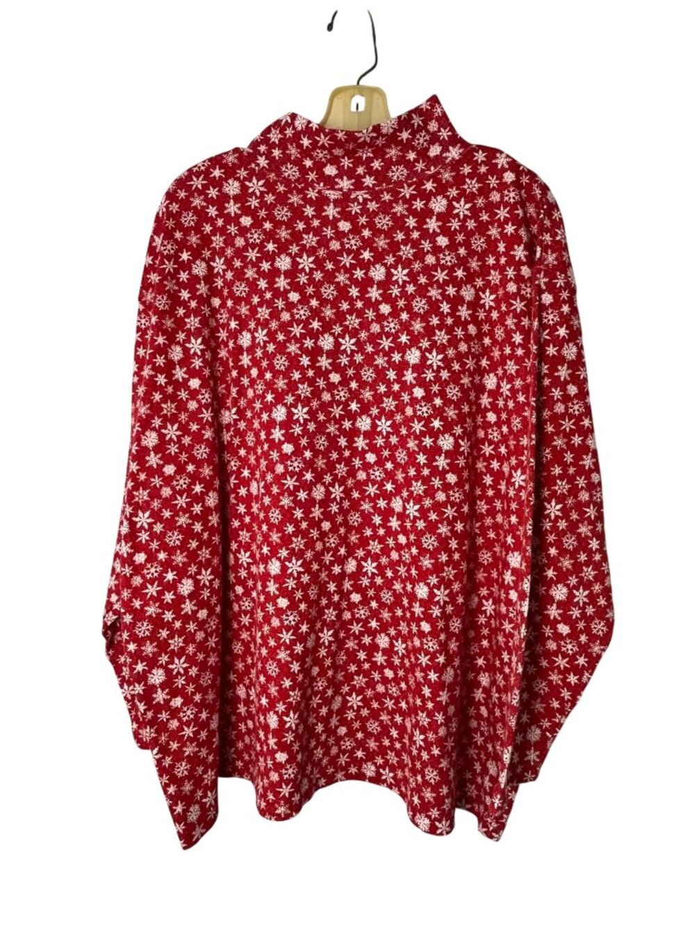 Willow Bay Womens 22W 24W 3X Red White Snowflake Mock Neck Knit Top Used